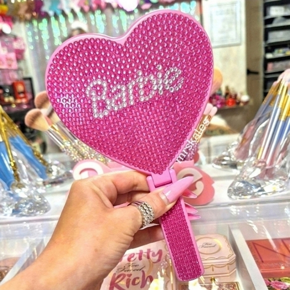 Barbie Rhinestone Hand Mirror